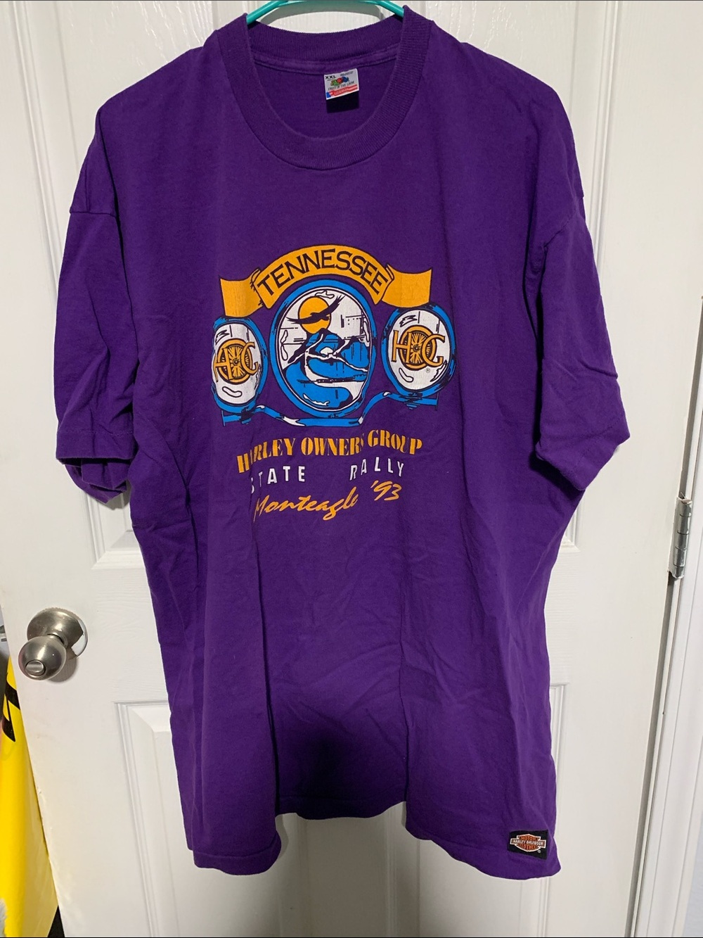 1993 Harley-Davidson Purple Tennessee Hog Rally Graphic Tee Harley Owners Group